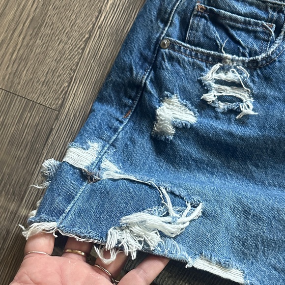 American Eagle Outfitters Ripped Blue Jean Shorts - Picture 9 of 9